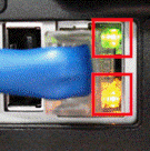 LAN コネクターの点灯例